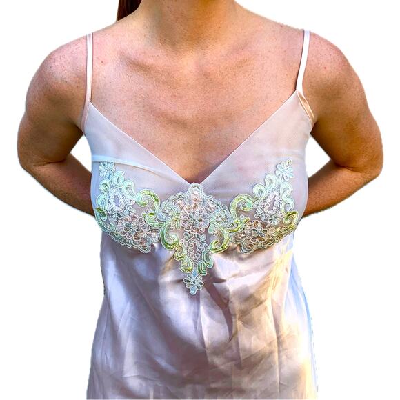 NWT Delicates Pink Lace Long Nightgown M Medium L Large Shear Bridal Sleepwear - Picture 5 of 12